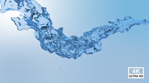 Blue Water Flow Splash 4K
