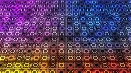Purple Mosaic Pattern of Rotating Circles