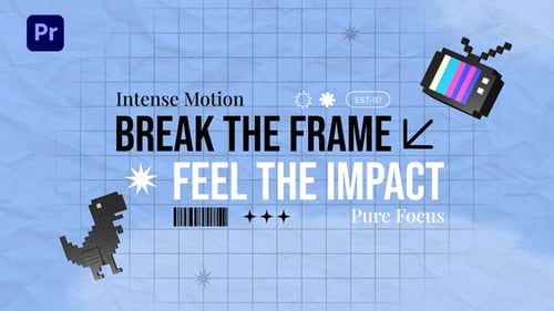 Dynamic Digital Grid Titles with Pixel Art Icons