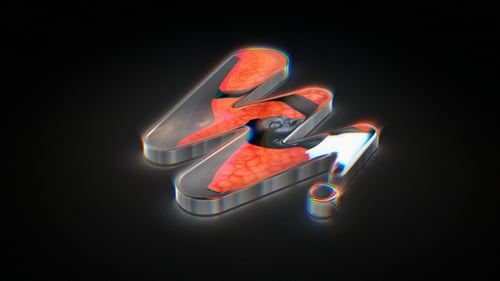 Sleek Glossy Logo Intro with Chromatic Glitch Animation