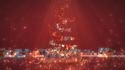 Festive Christmas Gift Box Tree Logo Reveal