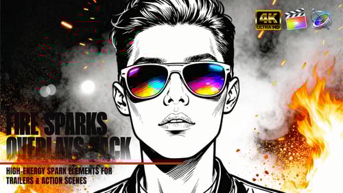 Paquete de Superposiciones Action Fire Sparks para FCPX