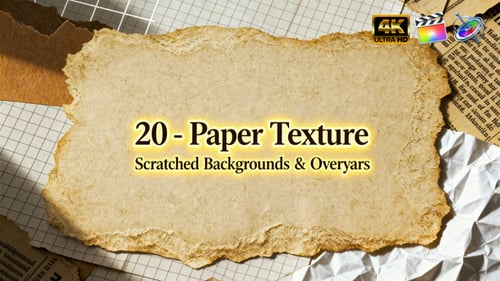 Paper Scratched Texture Overlays – Vintage Grunge Surface Pack For FCPX