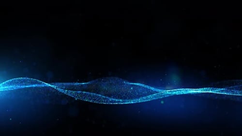 Animated Blue Particle Wave Futuristic Digital Background