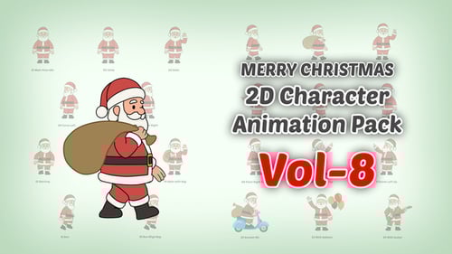 Merry Christmas 2D character Animation Pack Vol 8