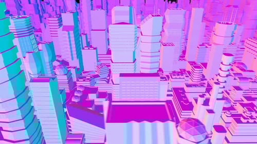 Cidade arco-íris 4K Lowpoly