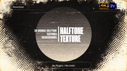 20 Grunge Halftone Textures Backgrounds MOGRT