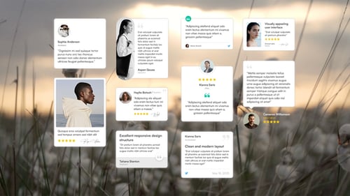 Modern Testimonial and Customer Review Card Pack