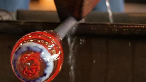 Close up of Glass Art Being Crafted