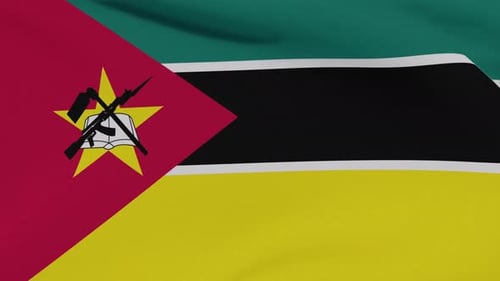 Waving Mozambique National Flag Animation