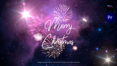 Festive Holiday Wishes Title with Glowing Fireworks and Cursive Text