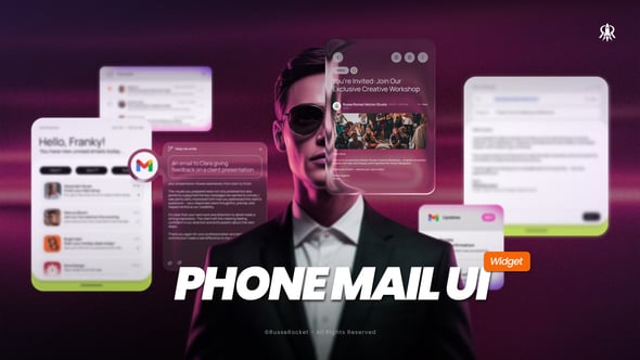 Modern Mobile Email UI Notifications and Messages Template, Elements ft ...