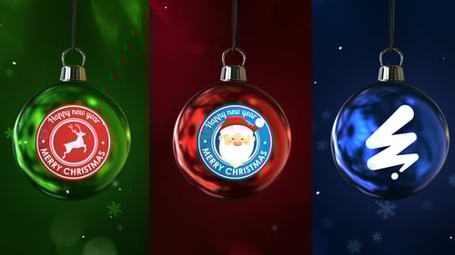 Festive Christmas Bauble Logo Reveal Opener