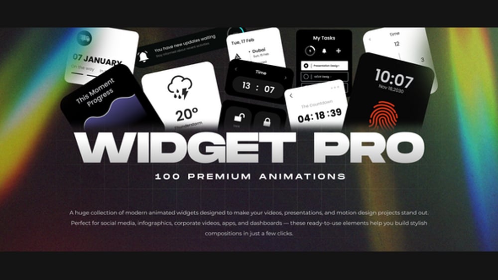 Modern Digital UI Widgets Pack with Animated Data Elements, Elements ft ...