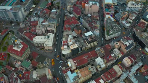 Roofs of Old Istanbul and Life Traffic in Turkey