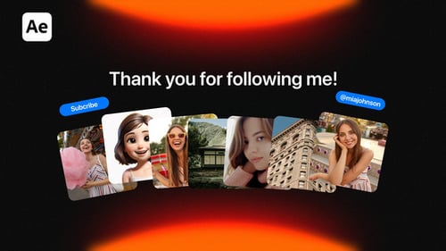 Dynamic Social Media Grid Promo with Neon Glow