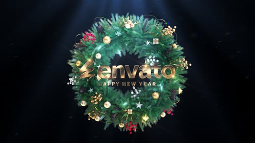 Festive Christmas Wreath Logo Reveal