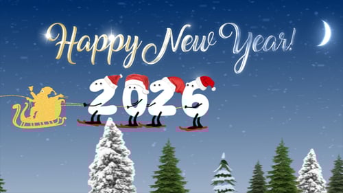 New Year Cartoon Skier 2026 | After Effects