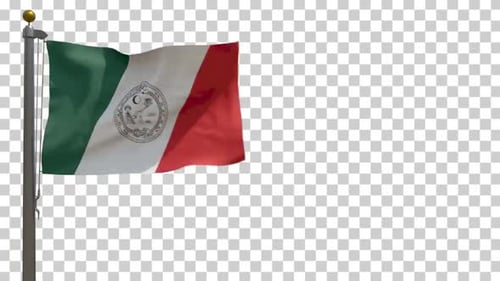 Realistic Waving Mexican Flag Animation with Alpha Channel