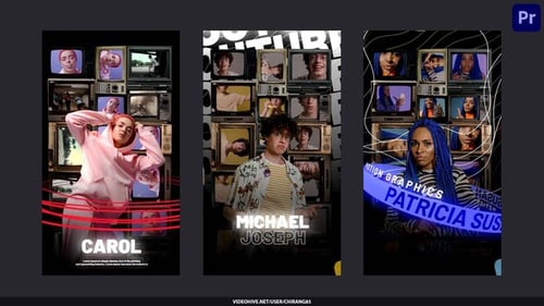 Retro Television Grid Vertical Opener with Dynamic Graphics