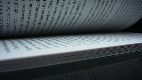 Closeup Turning Pages of BookDetailed View Leafing Book Sheets