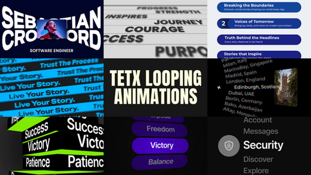 Dynamic Looping Text Animations with Glitch Effects Pack, Titles ft. ai ...