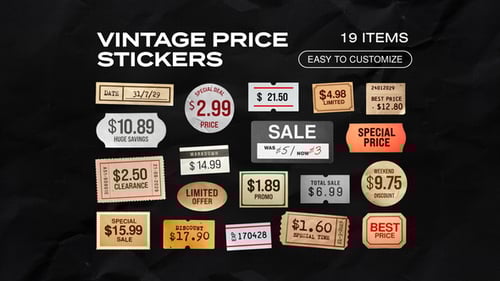 Animated Vintage Price Stickers