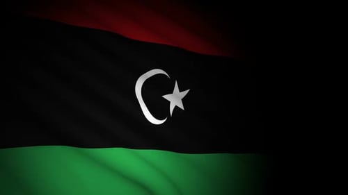 Waving National Flag of Libya Background Animation