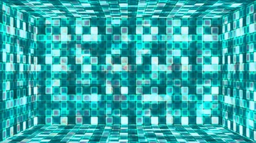 Abstract Futuristic Glowing Grid Room Animated Background
