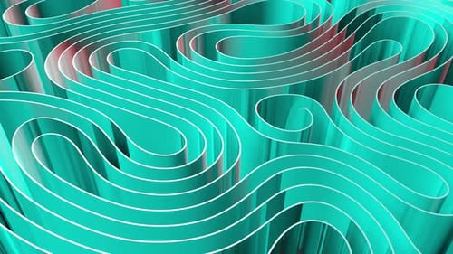 Abstract Flowing Wavy Ribbons Loop Background