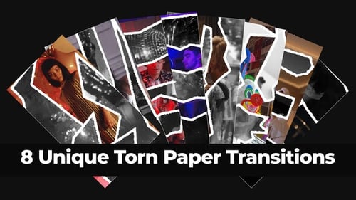 Distressed Paper Tear Transitions for Vertical Video