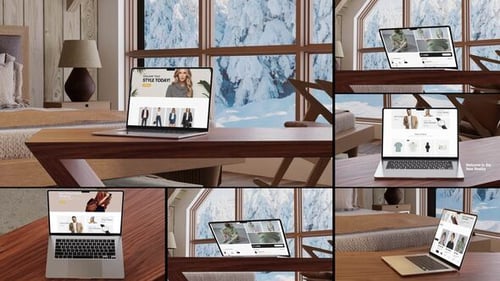 Modern 3D Laptop Screen Mockup Presentation