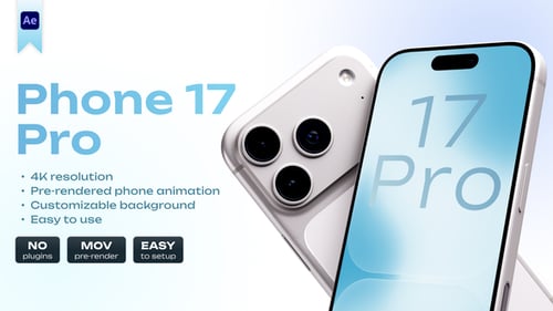 Phone 17 Pro Silver Mockup