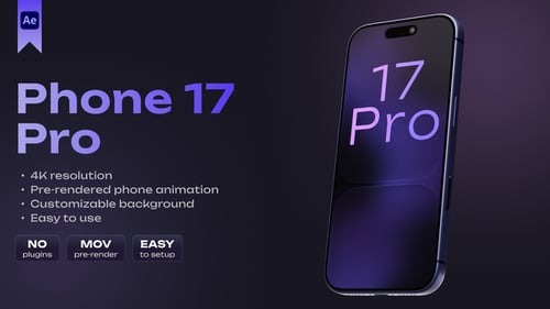 Phone 17 Pro Blue Mockup