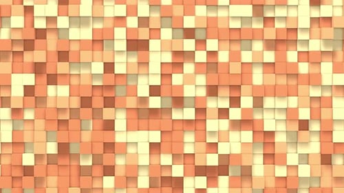 Orange yellow small box cube random geometric background