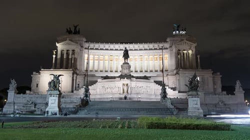 Monument Victor Emmanuel II in Rome at Night