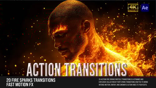 Energetic Fire Spark Transitions with Cinematic Motion Effects