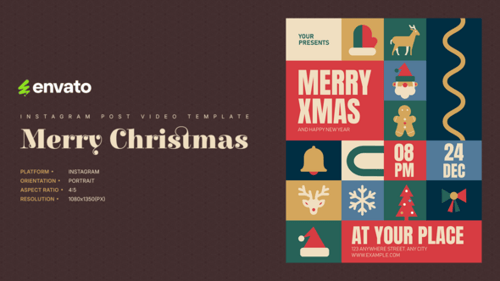 Christmas Instagram Post Portrait – Creative After Effects Video Template