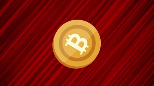 Golden Bitcoin Cryptocurrency Coin Symbol Animation