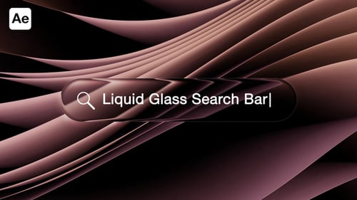 Liquid Glass Search Bar - Text Typing Animation | After Effects Template