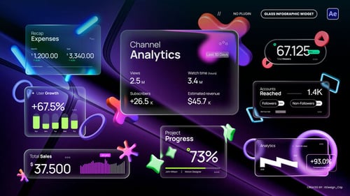 Glas-Infografik-Widget