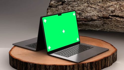 Laptop Mockup Green Screen