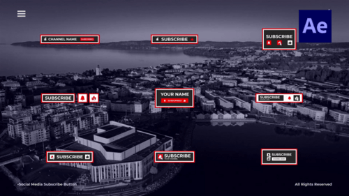 Social Media Subscribe Button /Ae