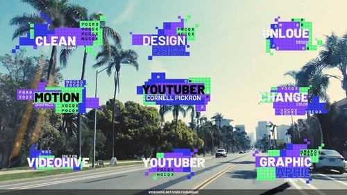 Animated Pixel Glitch Lower Thirds Titles