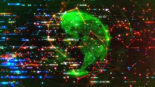 Futuristic Digital Earth Global Network Technology Animation