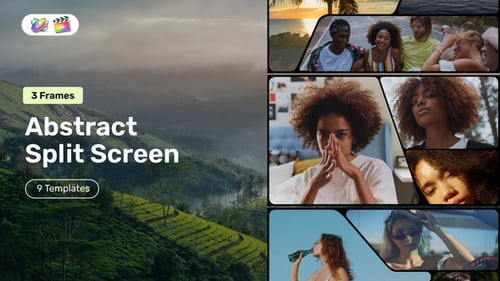 Abstract Split Screen - 3 Frames for FCPX