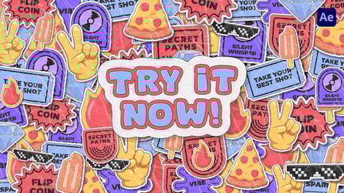 Playful Cartoon Sticker Video Transitions