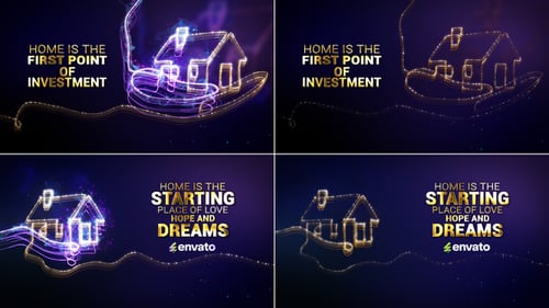 House Holding Neon line Art // House building