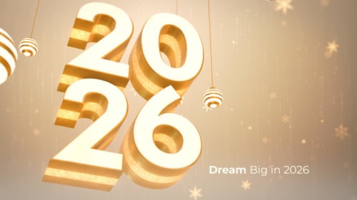 3D Gold New Year 2026 Opener