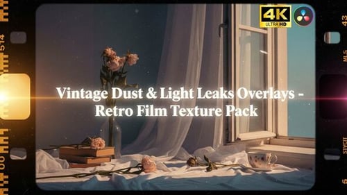 Vintage Dust & Light Leaks Overlays – Retro Film Texture Pack For DR